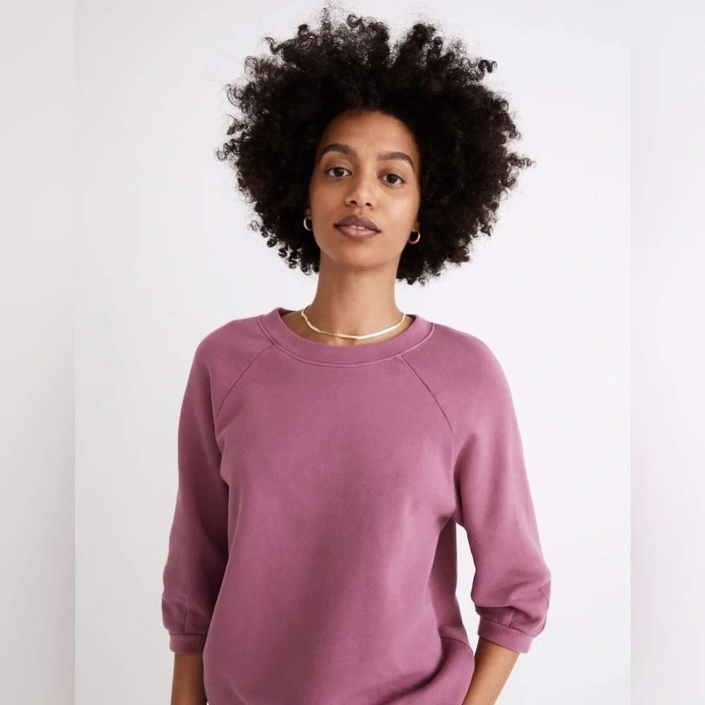 Madewell (Re)sourced Cotton Cloudberry Sweatshirt Mauve Purple NC715 Medium NEW